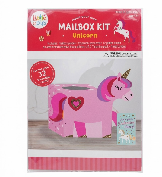 Lolli & Pip™ Valentine's Day Mailbox Kit - Unicorn, 2 ct