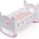 ROBUD Wooden Baby Doll Crib, Baby Doll Bed Toys, for Dolls Up to 18 Inch, Doll Accessories - with Mattress, Pillow, Quilt, Gift for Boys & Girls, Ages 3+, Small