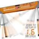 Bora Portamate Speedhorse XT Sawhorse Pair- Two pack, 30-36 inch height adjustable Legs, Metal Top for 2x4, Heavy Duty Pro Bench Saw Horse for Contractors, Carpenters - PM-4550T,Orange