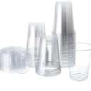 FULING Clear Plastic Cups Disposable Cups for Iced Drinks Coffee Tea Smoothie Bubble Boba [100 Pick -16 oz.]