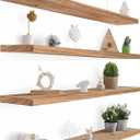 36 Inch Floating Shelves for Wall Rustic Light Wood Wall Shelves for Bedroom Set of 4