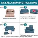 Turquoize 3 Piece Sofa Covers for 2 Cushion Couch Sofa Slipcover Soft Couch Cover for Dogs-Washable Sofa Furniture Covers with 2 Individual Cushion Covers, Thick Fabric (2 Cushion Sofa, Dusty Blue)