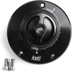 Areyourshop KEYLESS Fuel Cover Gas Tank Cap Black For Kawasaki ER-6F ER-6N Ninja 650 2009+, GTR 1400 2010+, Ninja 1000 ZX-10R 2008+, Ninja 600 ZX-6R 2009+, VERSYS 1000 ABS 2012-2018, Z800 2013-2016