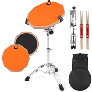 AKLOT Practice Pad Set 12" Silica gel Pads Drum for Adult Kids with Snare Drum Stand,Double Sided,Drumsticks,Bag