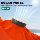 9FT Solar-Powered LED Patio Umbrella with Tilt Crank, Outdoor Market Umbrella with 32 Lights, Sunshade for Deck, Garden and Pool, Orange