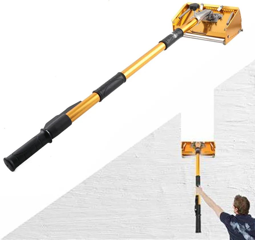Professional 10" Drywall Flat Finishing Box with 41-66 Box Handle Extension, Drywall knife Tools Mud Drywall Skimming Blade for Plasterboard Wallboard Sheetrock