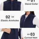 MAGCOMSEN Women's Fleece Vest with Zipper Pockets Zip Up Sleeveless Jackets Lightweight Soft Warm Polar Vest Outerwear (S)