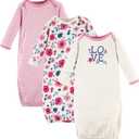 Touched by Nature Unisex Baby Organic Cotton Gowns (Preemie-Newborn, Garden Floral)