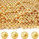 1300Pcs Gold Vase Filler No Hole Pearl Beads, 8mm Art Plastic Beads Pearls for Crafting, Vase Filler for Centerpieces Wedding Party Decoration, Home Table Decor, DIY Crafts