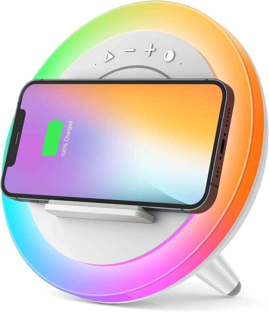 Swarmir Bluetooth Speaker with Lights, Wireless Charging Speaker, Best Birthday Gift Ideas Teenage,Applicable for Bedroom/Teen Girl Gifts