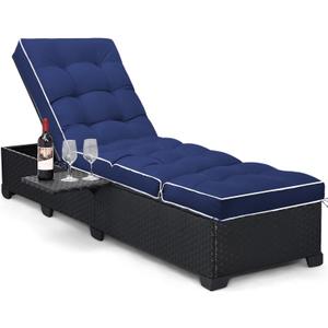 Outdoor Chaise Lounge Chair Cushion, Non-Slip Patio Chaise Lounge Cushions Waterproof for Outdoor Furniture, Thickened Patio Pool Lounger Chair Cushion, 76.4 x 22.8 x 4.7 Inches, Navy
