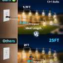 VIPAR Outdoor String Lights 30FT LED Patio Lights Waterproof with 13+1 Shatterproof ST38 Edison Bulbs, Connectable Outside Hanging Light for Porch, Garden, Backyard, Deck, Balcony, Decor, 2700K