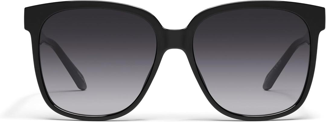 Quay - Womens Sunglasses, Square Lenses with UV Protection, Oversized Sunglasses (Wide Awake, Black)