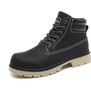 Men's Women's Hiking Boots Casual Chukka Boots Non Slip Outdoor Boot Waterproof Lightweight Ankle Boots Lace Up Walking Booties (8 Wide Women/6 Wide Men, Black)