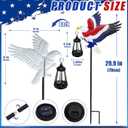 250th Anniversary America Eagle Garden Stake 4th of July Decorations Outdoor Patriotic Independence Memorial Day,29.9in Metal Eagle with Solar Lights,Decorative Garden Stakes for Yard Art Patio Porch