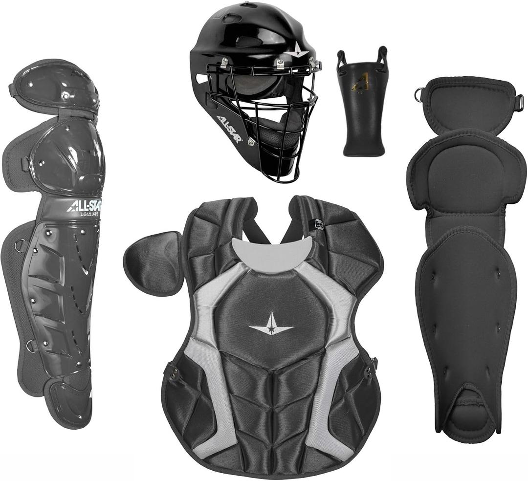 All-Star Player's Series Youth Catcher’s Kit – Complete Protective Gear Set, NOCSAE Certified, for Ages 12-16 (Black)