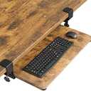 BONTEC KMT01 Under Desk Keyboard Tray, Pull-Out Keyboard & Mouse Platform with C-Clamp, 25.6 x 11.8 in Space-Saving Ergonomic Slide-Out Drawer, Rustic Brown