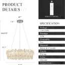 32'' Flower LED Chandelier Large Luxury Crystal Light Fixture Chrome Dimmable Modern Chandeliers Light with Remote Control for High Ceiling Foyer Living Room Bedroom Entryway(3000K-6500K)