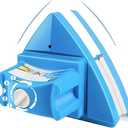 Double-Sided Window Cleaner Glass Wiper Magnetic Cleaning Tools, 5-Gears Adjustable Magnetic Glider Washing Brush Tools, for High-Rise Double Thick Glazed Windows Thickness 0.3"-1" (Blue)