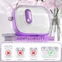 RFUNGUANGO AirPods Pro 2 Case with Safety Lock Soft TPU, Clear Purple | Compatible with Apple AirPods Pro (1st/2nd generation) Case with Cleaner Kit & Lanyard, Shockproof
