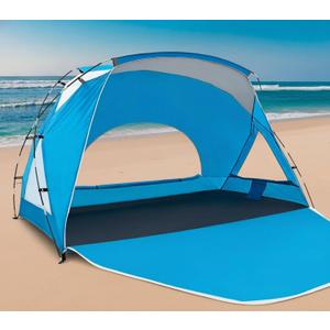 Beach Tent, Portable Sun Shelter for 6-8 Person with UPF 50+ UV Protection, Easy Setup Waterproof Beach Shade Canopy Cabana for Family Outdoor and Picnics, Fishing with Carrying Bag (Blue)