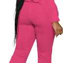 PINSV Womens 2 Piece Outfits Casual Sets Long Sleeve Top and Flare Pants Lounge Sets Tracksuit (M)