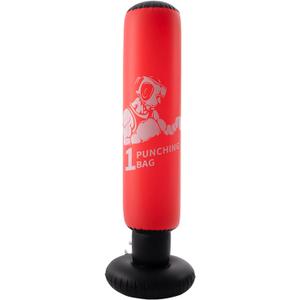DIMAR GARDEN Inflatable Floor Punching Bag for Kids, 64 Inch Boxing Bag for Karate & Taekwondo Practice (Red)