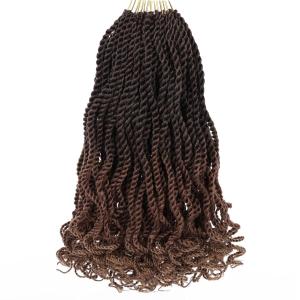Kachanaa 8 Pack Wavy Senegalese Twist Crochet Hair With Curly Ends for Women 8 Inch Synthetic Pre Looped Short Kids Crochet Braids Pre Twisted Small Havana Twist Braiding Hair Extension 1B3027#