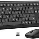 Wireless Keyboard and Mouse Combo, Full Size Silent Ergonomic Keyboard and Mouse, Long Battery Life, Optical Mouse, 2.4G Lag-Free Cordless Mice Keyboard for Computer, Mac, Laptop, PC, Windows