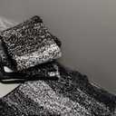 Yimobra Toilet Rugs U Shaped Washable, Soft Absorbent Microfiber Bathroom Rugs, Non Slip Quick Drying Shaggy Bath Mat,Contour Bathroom Mats for Toilet Base, Home Essentials,24x20,Black and White