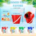 Threan 144 Pcs End of Year Students Gifts from Teacher Bulk Beach Party Favors Include Sand Buckets Bulk Beach Balls Shovels Sunglasses Water Gun Blessing Card for Summer Party Favors(Elliptical)