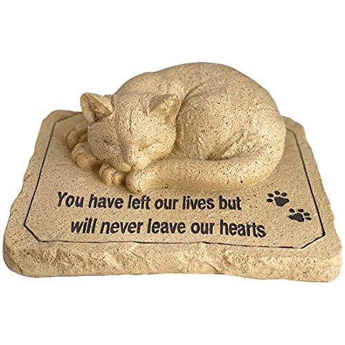 Lily's Home Pet Memorial Stone - Cat or Dog Grave Marker - Durable Waterproof Garden Memorial Stone for Indoor and Outdoor Use - Sympathy Gift for Pet Loss - Cat