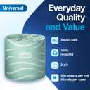 Tork Septic Safe Toilet Paper, White, 2-Ply 100% Recycled, Eco-Friendly, T24 Compatible 96 Rolls x 500 Sheets (TM1616S)