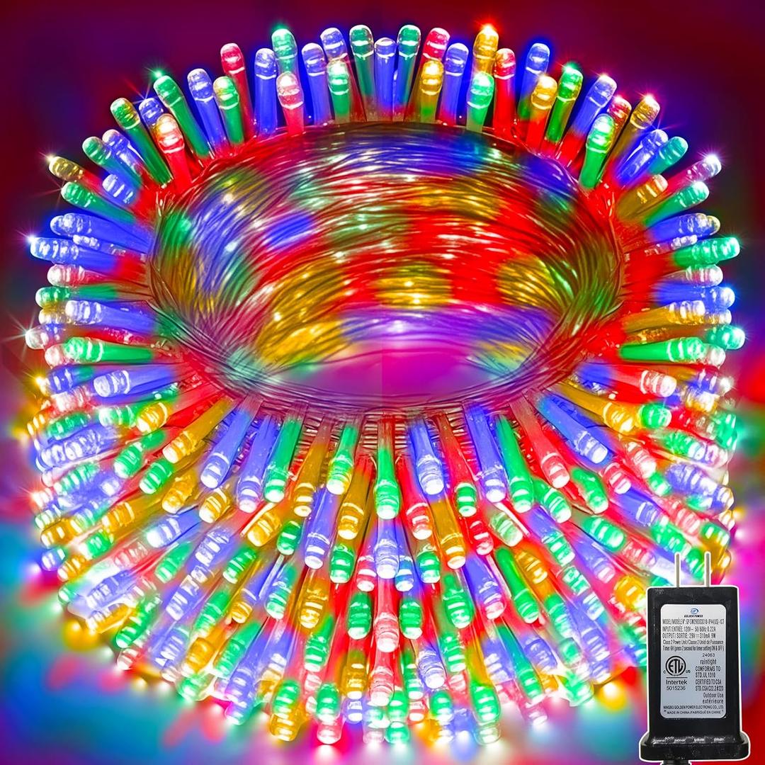 328 FT Christmas Light 1000 LED Xmas Lights Outdoor Christams String Lights Waterproof 8 Modes & Timer, Fairy Lights Plug in for Weeding, Patio, Party, Holiday,Christmas Decor (Multicolor)