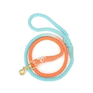 Glow Pups Rope Dog Leash - Stylish Ombre Dog Lead for Medium and Large Dogs, Durable Braided Rope, Rustproof Swivel Hook, 57 inches, 4.5 oz - Orange Blue Ombre