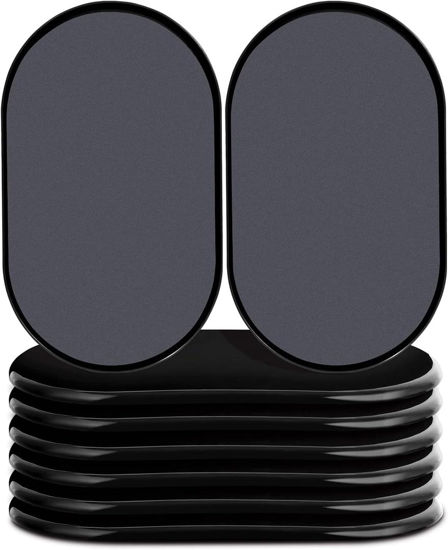 Reusable Large Furniture Sliders for Carpet, Furniture Movers Sliders, Carpet Movers Oval Heavy Duty Sofa Bed Table Desk Movers for Carpet Quickly and Easily Move Any Item, Black (8 Pack)