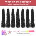 Faux Locs with Curly Ends 18 inch Faux Locs Crochet Hair 7 Packs Soft Locs with Curly Ends 12 Strands Pre looped Crochet Hair Extensions 1B