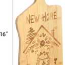 Jucoan 2 Pack Bamboo Cheese Board with Handles, 16 x 8.5 Inch Bamboo Wood Cutting Board Chopping Boards for Pizza, Bread, Cheese, Charcuterie, Fruit, Vegetables, New Home Housewarming Gift