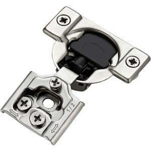Ravinte 10 Pack 5 Pairs 1/2 inch Overlay Soft Close Hinges for Kitchen Cabinet Hinges Satin Nickel Hidden Hinges Stainless Steel Concealed Hinge Self Closing