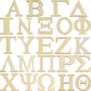 Hicarer 48 Pieces 2 Inch Wooden Greek Letters Single Layer Unfinished Wood Greek Alphabets Wood Letters for DIY Arts and Crafts Home Decorations Making