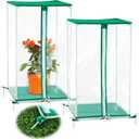 Nuanchu 1 Pcs Mini Greenhouse Portable Plant Flowers Mini Cover, 19.7 x 11.8 x 11.8 Inch Small PVC Clear Greenhouse with Ground Nails, Small Warm House Indoor Outdoor Gardening Gifts for Women Men