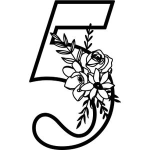 12 Inch House Numbers Metal Wall Decor, Floating House Numbers, Rustic Flower House Address Number Metal Signs, Large Number Address Plaque Wall Hanging Decoration for Home Yard Garden Outdoor (5)