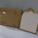 Vintage Arched Linen Cork Board with Gold Bow 16"x21" Decorative Bulletin Board for Walls, Metal Frame Pin Board for Notes, Photos & Reminders, Elegant Vision Board for Home & Office