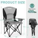 Oversized Camping Chairs 2 Pack - 450lbs Support Folding Camping Chair for Adults w/Padded Back & Arm Sport Chairs, Cup Holder Cooler Bag, Heavy Duty Portable Lawn Chairs for Sports Garden Beach, 2' 0.01" x 3' 3.9" x 3' 6.5"