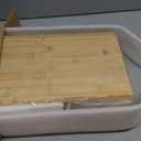 GHWIE Double Layer Bamboo Bread Box for Kitchen Counter,Large Capacity Bread Storage Bin,Bread Container with Acrylic Wavy Door Panel (Natural, Medium)