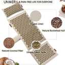 UNMERA Acupressure Mat and Pillow Set,Natural Premium Linen & Coconut Fiber Filling,for Back/Neck Pain Relief, Sciatic, Headache and Muscle Relaxation, Comes with Carrying Bag