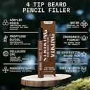 Striking Viking 2 Pack Beard Pencil Filler for Men with 4 Tips - Waterproof Formula Facial Hair Filling Kit with Brush Beard Filler Pen Kit - Dark Brown