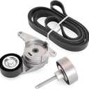 Belt Tensioner Serpentine Belt Idler Pulley Kit for GMC Acadia, for Buick Enclave, for Saturn Outlook, for Chevrolet Traverse, for Saab 9-4X, for Cadillac XTS/SRX, 2.8/3.6L, 08-18