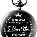 Udaney to My Uncle Pocket Watch Black Watch Gifts for Uncle from Nephew Niece