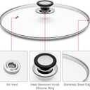 Tempered Glass Lid with Heat Resistant Handle,12"/30cm, Clear